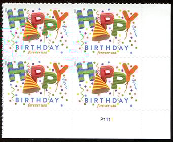 U.S. #5635 Happy Birthday PNB of 4