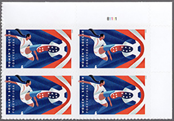 U.S. #5754 Women's Soccer, PNB of 4