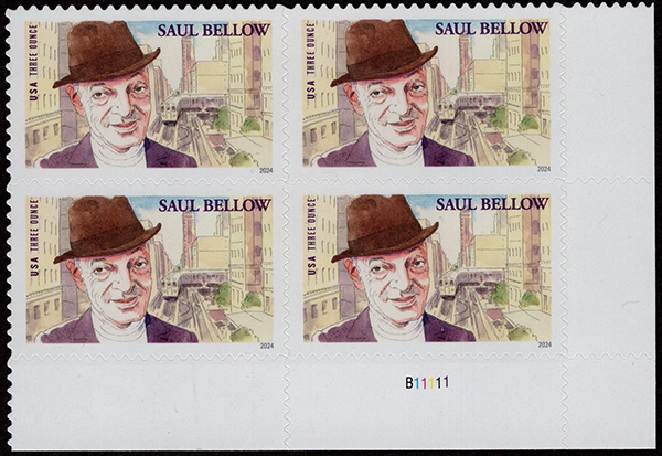 U.S. #5831 Saul Bellow, PNB of 4