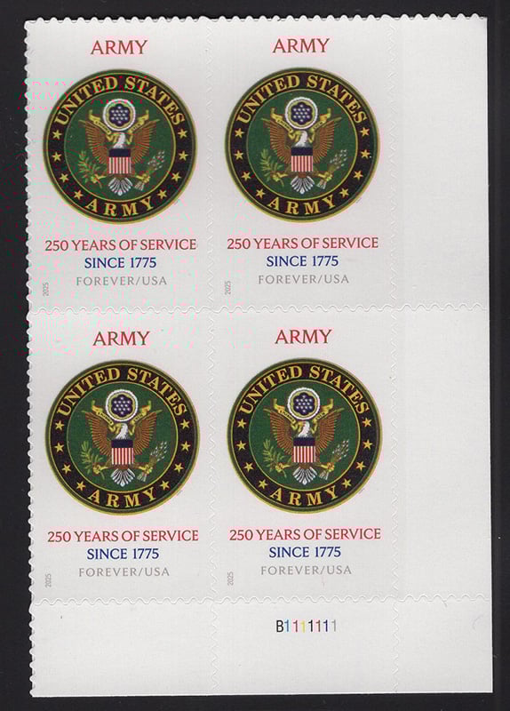 U.S. #6003 U.S. Army 250th, PNB4