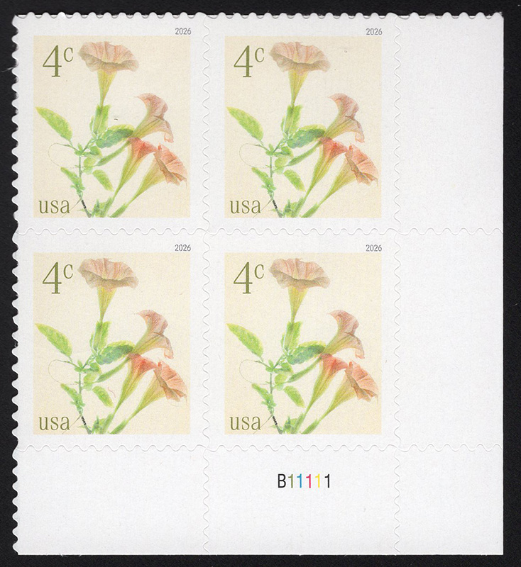 U.S. #6044 Angels Trumpets PNB4