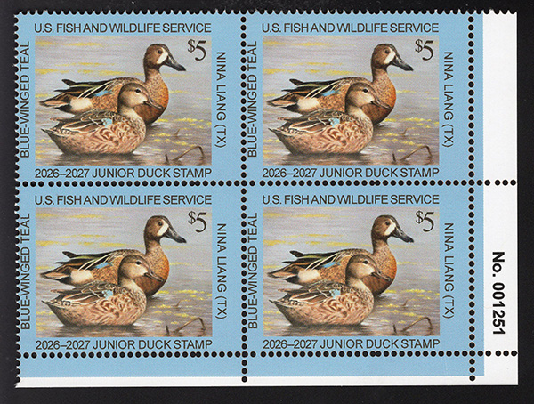 U.S. #JDS34 2026 Junior Duck Stamp, PNB4