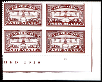 U.S. #5282 U.S. Air Mail (Brown) PNB of 4
