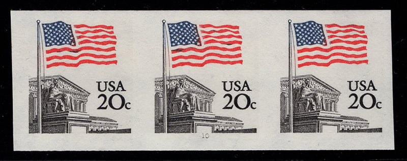 U.S. #1895 Flag Over Supreme Court PNC(3) Pl# 10 Imperforate Error