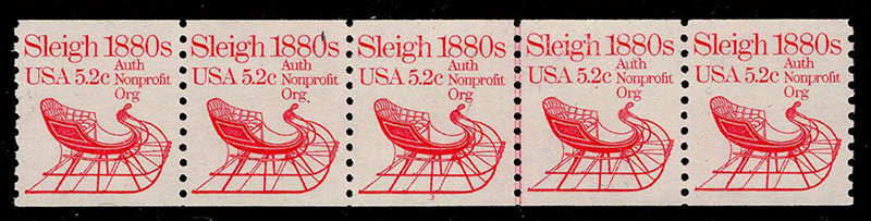 U.S. #1900 Sleigh 1880s PNC-5 Pl# 3