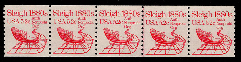 U.S. #1900 Sleigh 1880s PNC-5 Pl# 5
