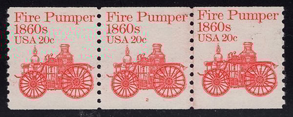 U.S. #1908 Fire Pumper 1860s PNC-3 Pl# 2