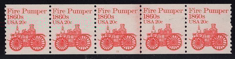 U.S. #1908 Fire Pumper 1860s PNC-5 Pl# 11