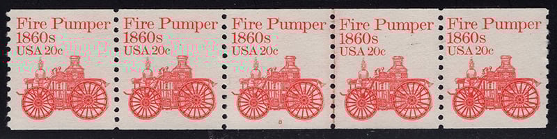 U.S. #1908 Fire Pumper 1860s PNC-5 Pl# 8