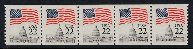 U.S. #2115 22c Flag Over Capitol PNC(5) #13