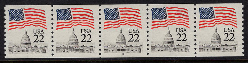 U.S. #2115a 22c Flag Over Capitol PNC(5) #5