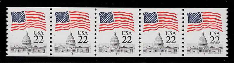 U.S. #2115c 22c Flag Over Capitol PNC(5) #T1