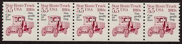 U.S. #2125a Star Route Truck 1910s PNC-5