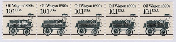 U.S. #2130b Oil Wagon 1890s PNC-5 (Black Precancel)