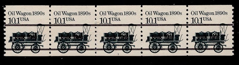 U.S. #2130b Oil Wagon 1890s PNC-5 (Black Precancel)