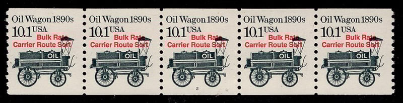 U.S. #2130a Oil Wagon 1890s PNC-5 (Red Precancel)