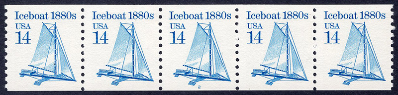 U.S. #2134b Iceboat 1880s PNC-5