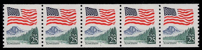 U.S. #2280a 25c Flag Over Yosemite PNC(5) Pl#1