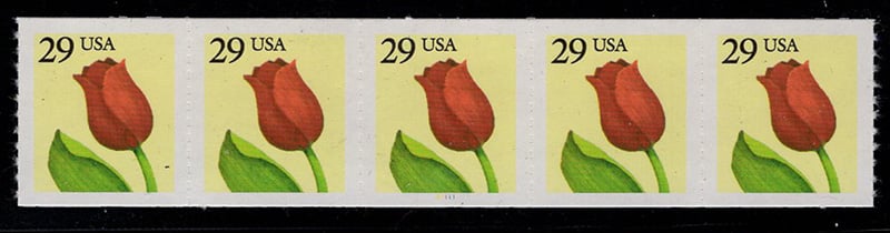 U.S. #2525 29c Tulip Coil Pair PNC(5)