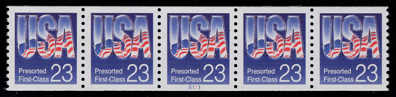 U.S. #2608 23c FlagUSA Presort First Classl PNC(5)