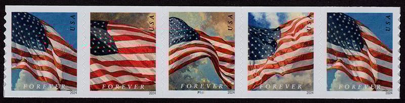 U.S. #5874a Flags of 2024 PNC-5 - AP