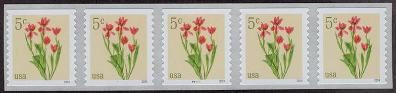 U.S. #5905 Red Tulips 5c PNC-5