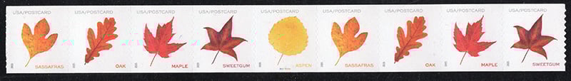 U.S. #5975a Vibrant Leaves, PNC of 9
