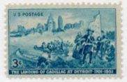 U.S. #1000 Landing of Cadillac MNH
