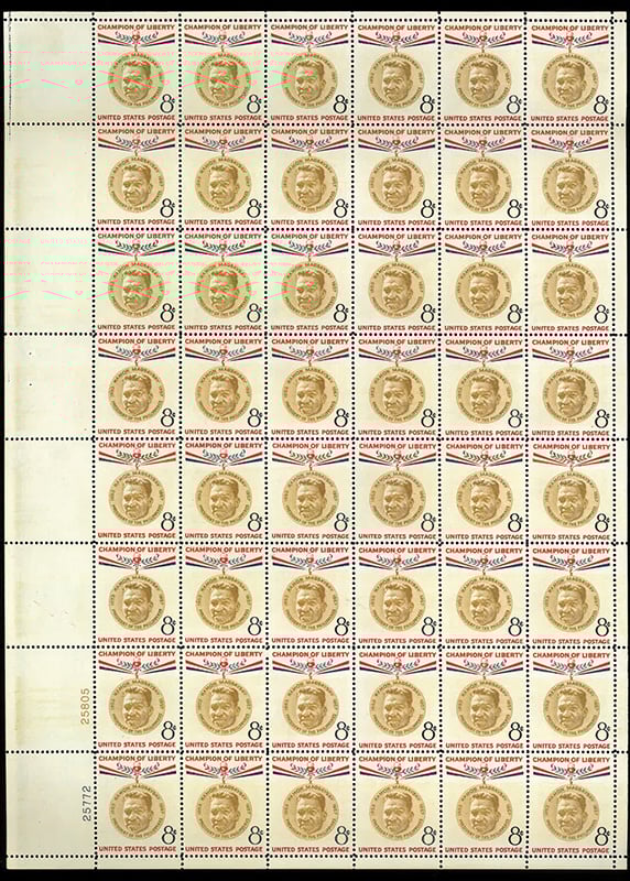 U.S. #1096 Magsaysay 8c Pane of 48