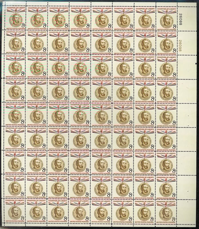 U.S. #1118 Kossuth 8c Pane of 72