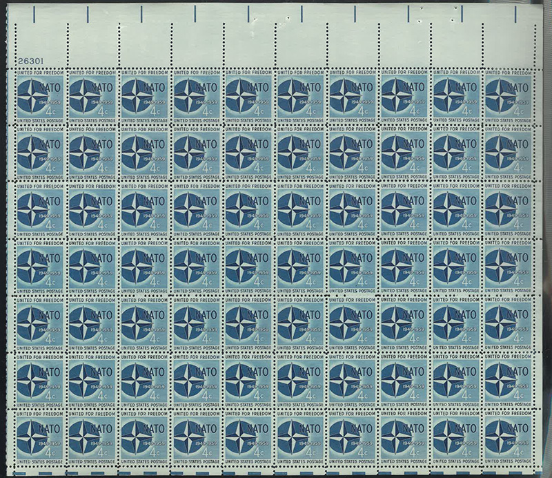 U.S. #1127 NATO Pane of 50