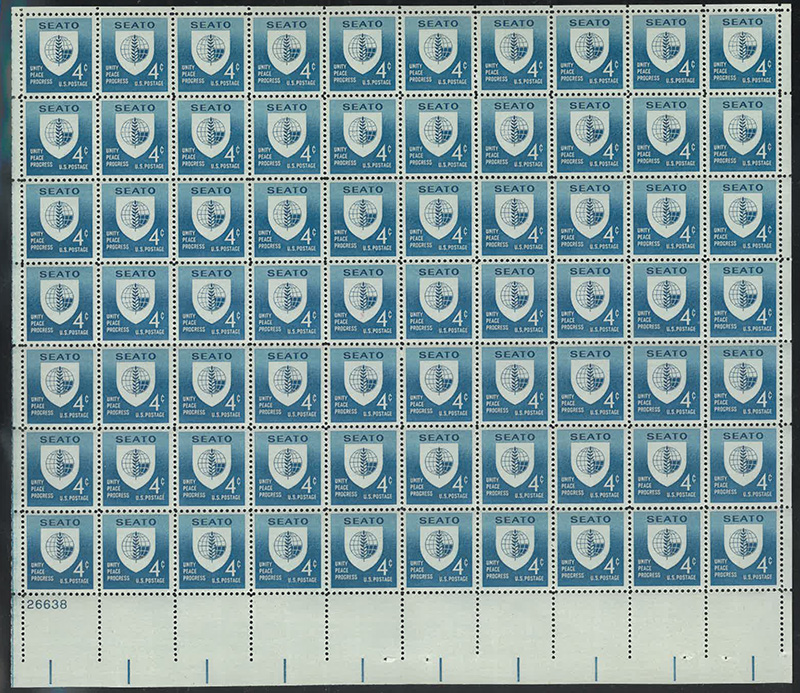 U.S. #1151 SEATO Pane of 70