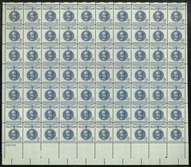 U.S. #1165 Mannerheim 4c Pane of 70