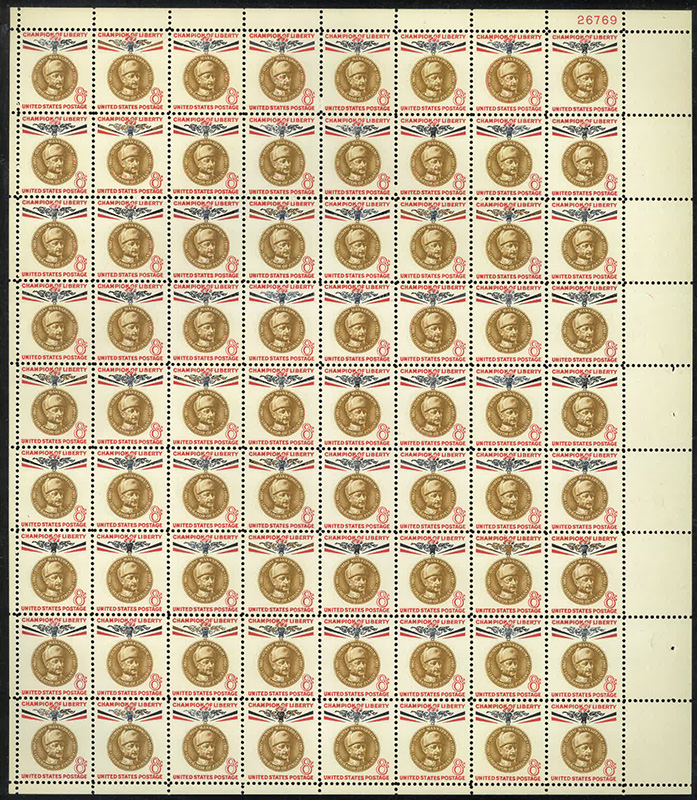 U.S. #1166 Mannerheim 8c Pane of 72