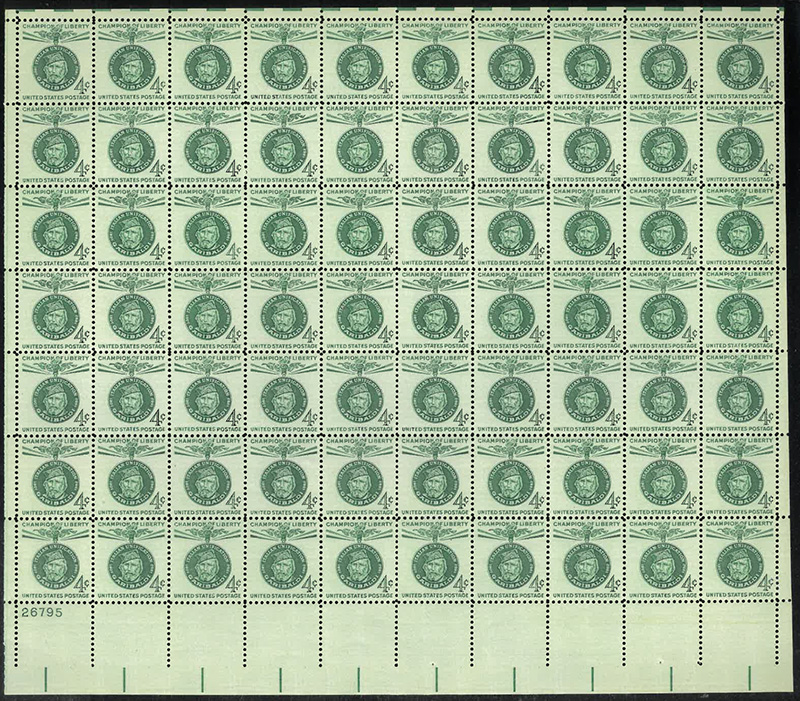 U.S. #1168 Garibaldi 4c Pane of 70