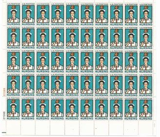 U.S. #1190 Nursing Profession Pane of 50