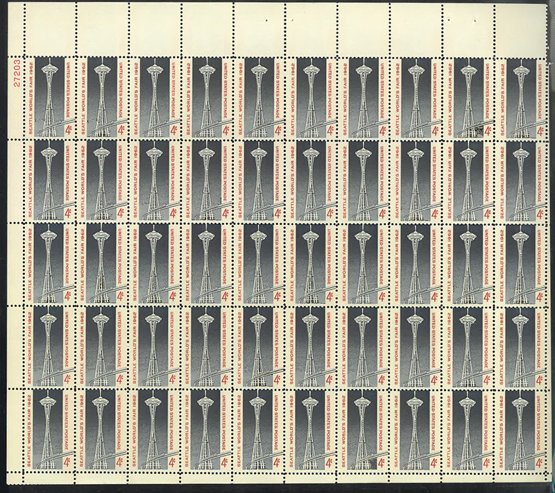 U.S. #1196 Seattle World's Fair Pane of 50