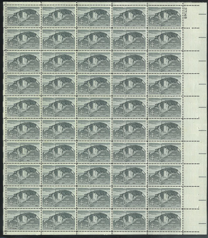 U.S. #1198 Homestead Act Centenary Pane of 50