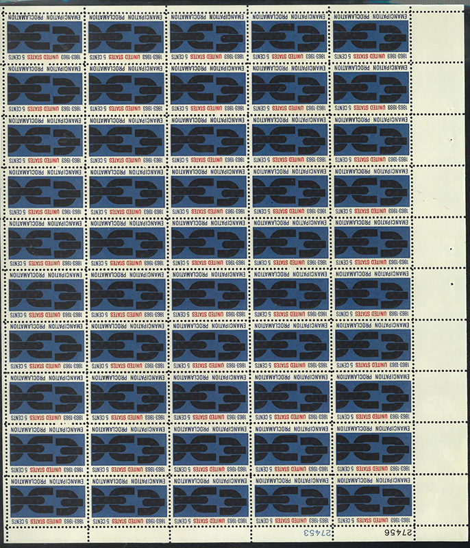 U.S. #1233 Emancipation Proclamation Pane of 50