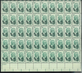 U.S. #1235 Cordell Hull pane of 50
