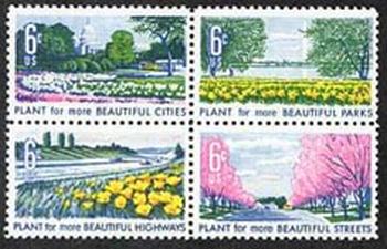 U.S. #1368a Beautification of America Block of 4