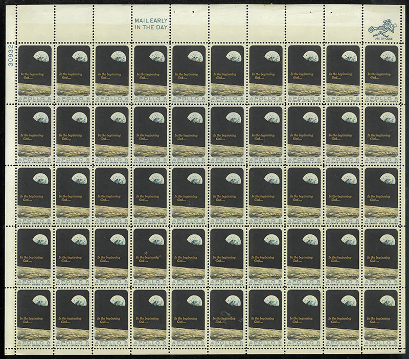 U.S. #1371 Apollo 8 Mission Pane of 50
