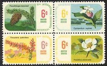 U.S. #1379a Botanical Congress Block of 4 MNH