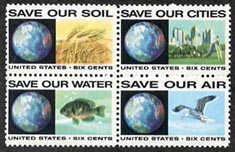 U.S. #1413a Anti-Pollution Block of 4 MNH