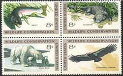 U.S. #1430a Wildlife Conservation Block of 4 MNH