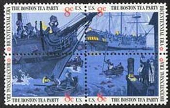 U.S. #1483a Boston Tea Party - Block of 4 MNH