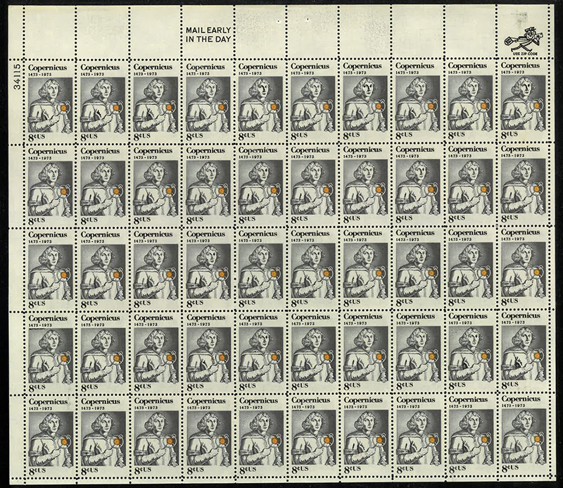 U.S. #1488 Copernicus Pane of 50