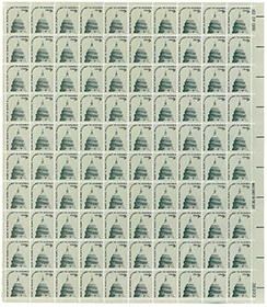 U.S. #1591 9c Dome of Capitol Mint Sheet