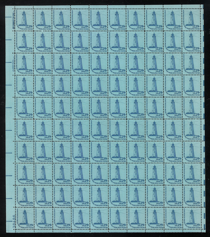 U.S. #1605 29c Sandy Hook Lighthouse MNH pane of 100