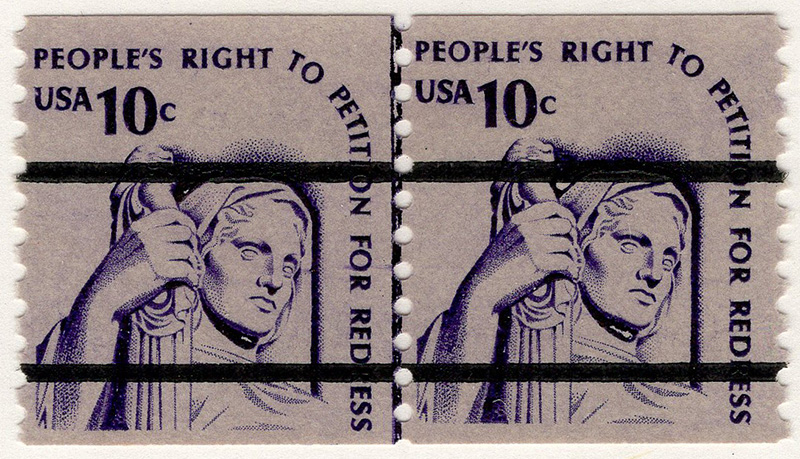 U.S. #1617a 10c Justice Coil Line Pair MNH